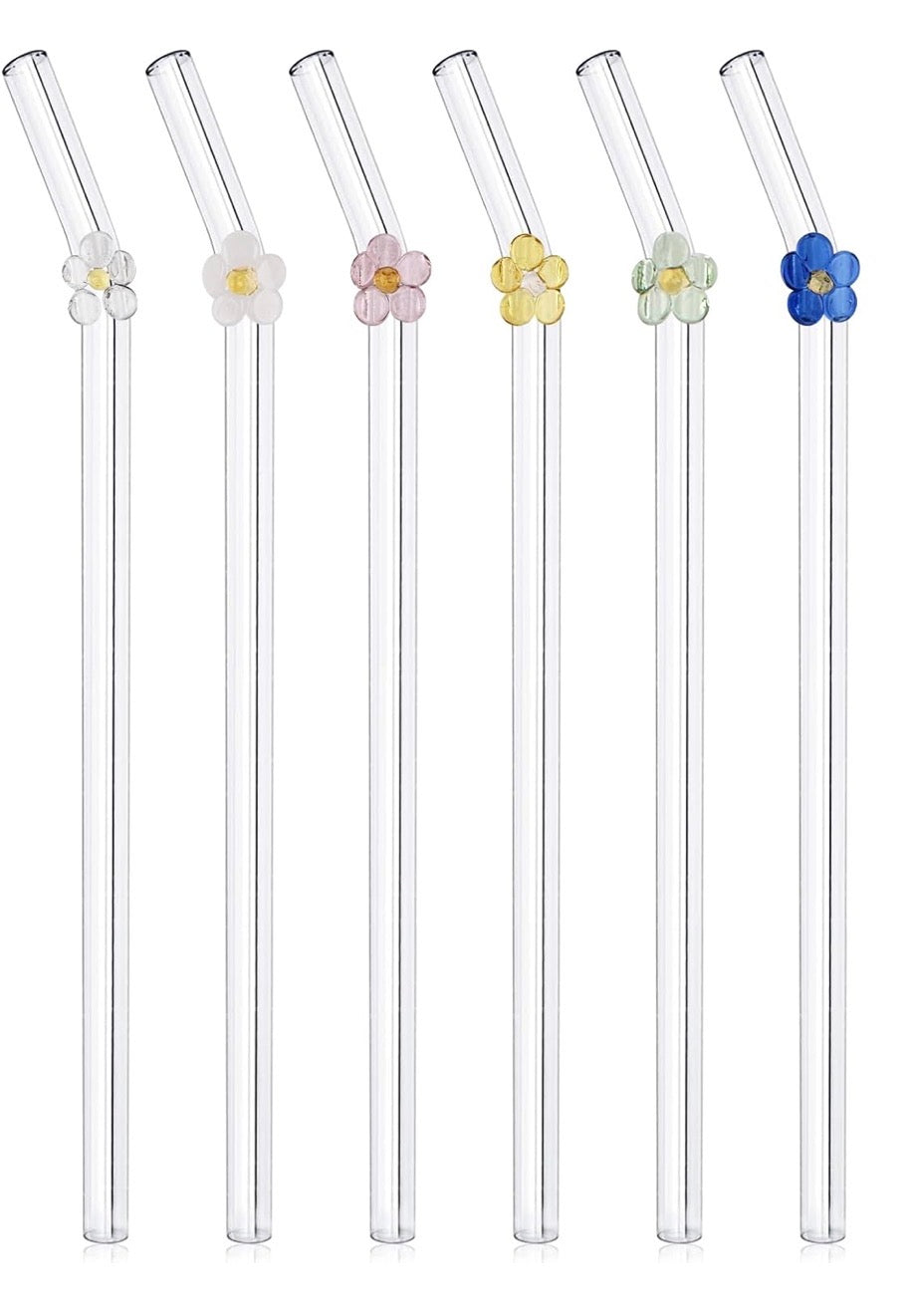 Glass flower straw 🌼